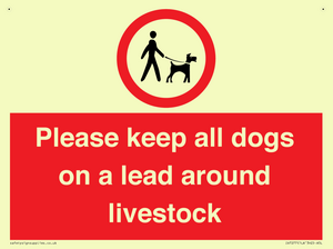 Please keep all dogs on a lead around livestock